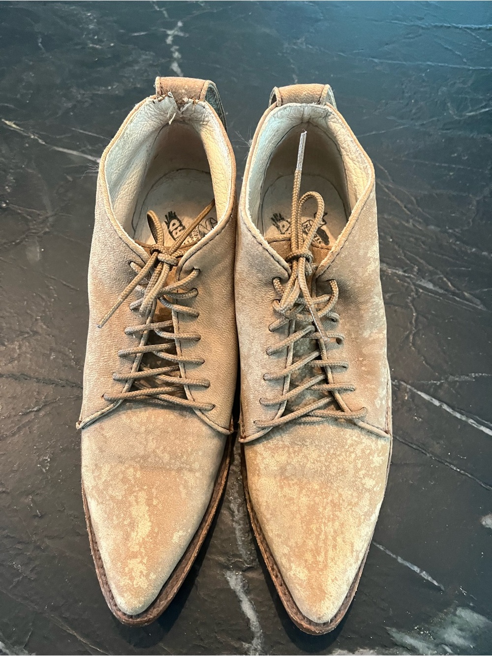 Freebird by Steven Tan Suede Pointed Lace-Up Ankle Booties